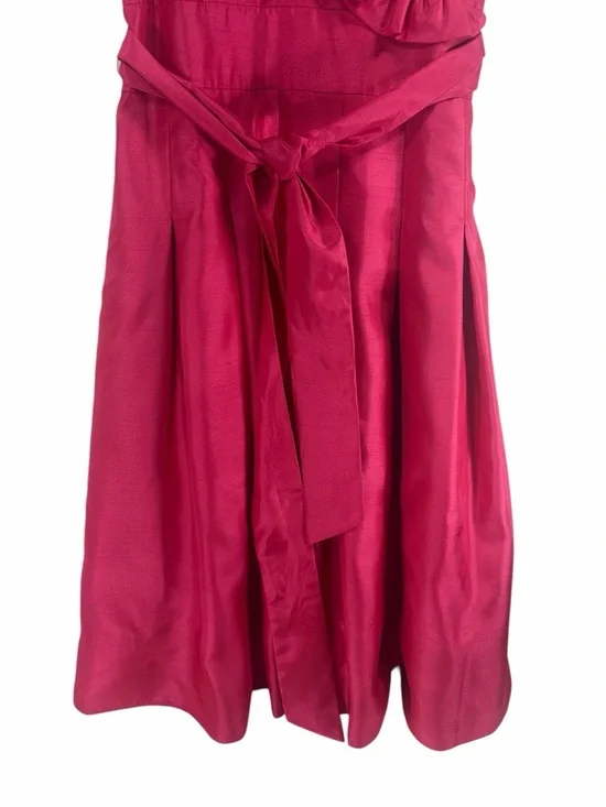 Jessica Howard Hot Pink Ruffled V-Neck Tie-Waist Dress size 12 - Picture 5 of 16